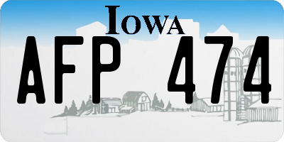 IA license plate AFP474