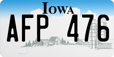 IA license plate AFP476