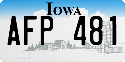IA license plate AFP481