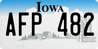 IA license plate AFP482