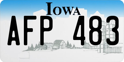 IA license plate AFP483