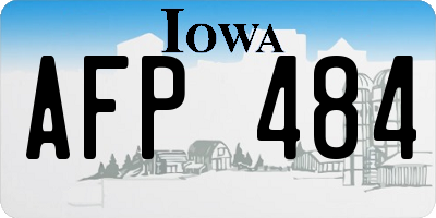 IA license plate AFP484