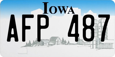 IA license plate AFP487