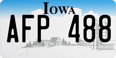IA license plate AFP488