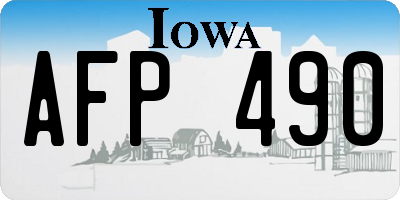 IA license plate AFP490