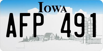 IA license plate AFP491