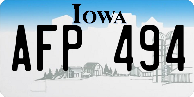 IA license plate AFP494