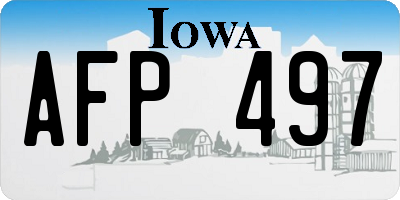 IA license plate AFP497
