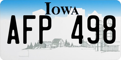 IA license plate AFP498