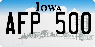 IA license plate AFP500