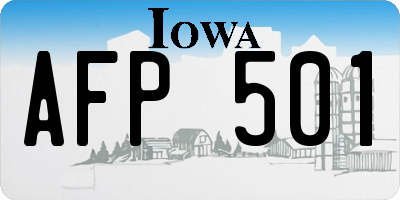 IA license plate AFP501