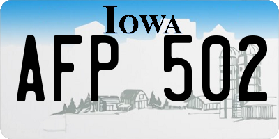 IA license plate AFP502