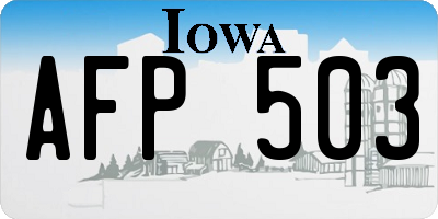 IA license plate AFP503