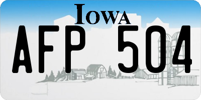IA license plate AFP504