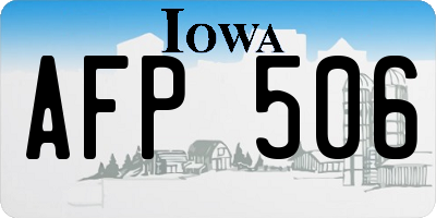 IA license plate AFP506