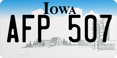 IA license plate AFP507
