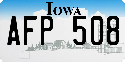 IA license plate AFP508