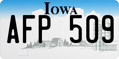 IA license plate AFP509