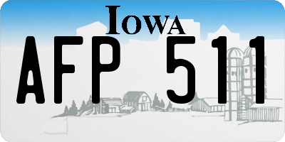 IA license plate AFP511