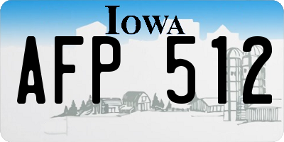 IA license plate AFP512