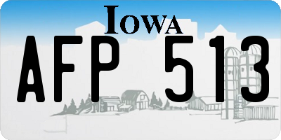 IA license plate AFP513