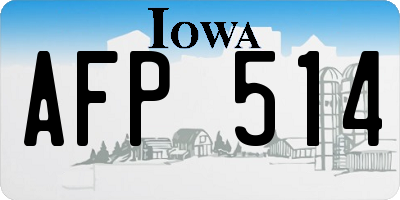 IA license plate AFP514