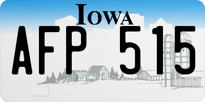 IA license plate AFP515