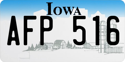 IA license plate AFP516