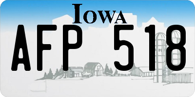 IA license plate AFP518