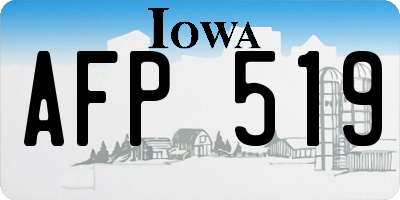 IA license plate AFP519