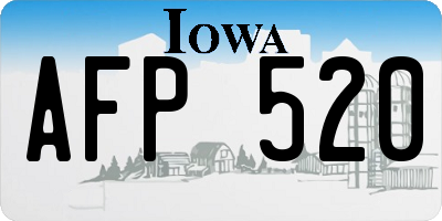 IA license plate AFP520