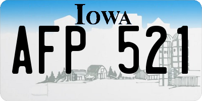 IA license plate AFP521