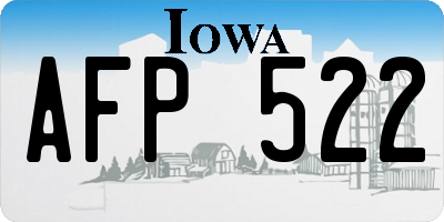 IA license plate AFP522