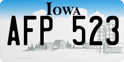 IA license plate AFP523