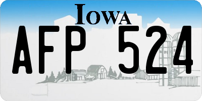 IA license plate AFP524