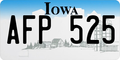 IA license plate AFP525