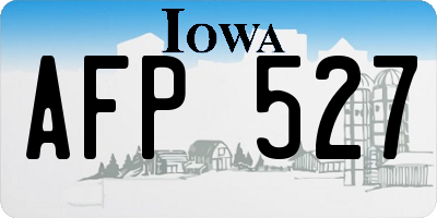 IA license plate AFP527