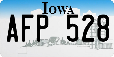 IA license plate AFP528