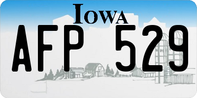 IA license plate AFP529
