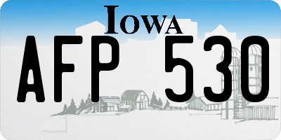 IA license plate AFP530