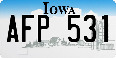 IA license plate AFP531