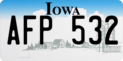 IA license plate AFP532