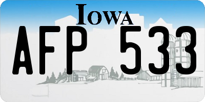 IA license plate AFP533