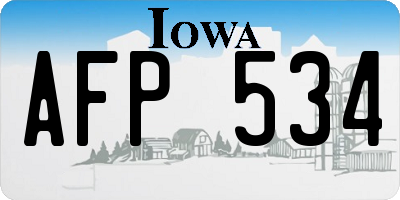 IA license plate AFP534