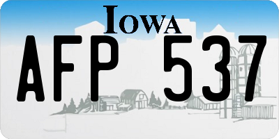 IA license plate AFP537