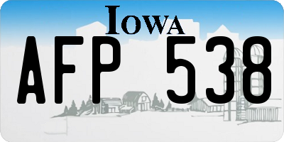 IA license plate AFP538