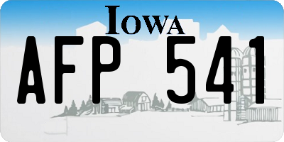 IA license plate AFP541