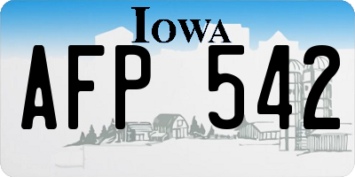 IA license plate AFP542