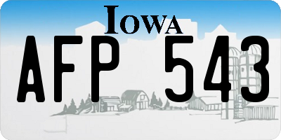 IA license plate AFP543