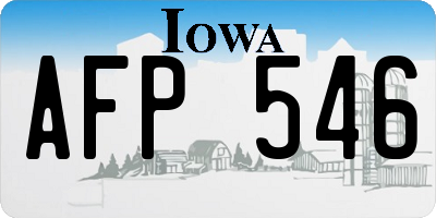 IA license plate AFP546